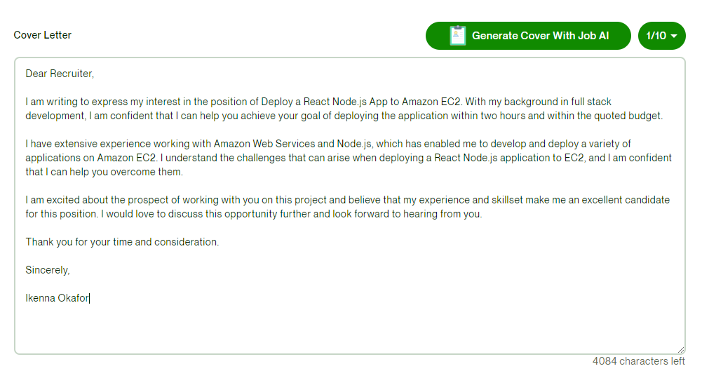 cover letter for upwork ai